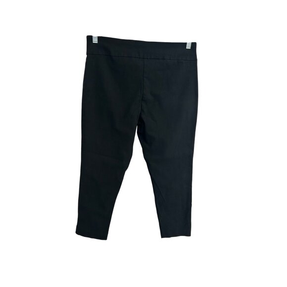 Van Heusen Stretch Extensible Cropped Pants Black Sz 12 Work Business Casual - Picture 2 of 10